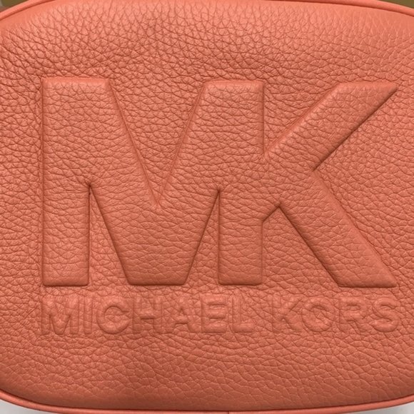 MICHAEL KORS Jet Set Medium Embossed Pebbled Leather Crossbody Bag Sherbert - Picture 14 of 16